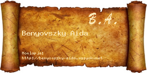 Benyovszky Aida névjegykártya